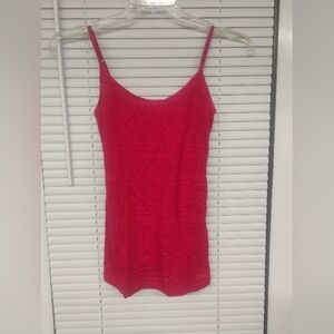 Aeropostale Women’s Medium Red Ribbed Stretch Cami Tank Top Lace Babydoll Y2k 90